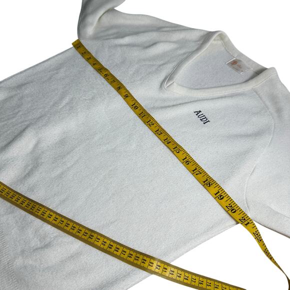 Vintage Elite of California Audi Knit Sweater White Retro Unisex Medium Preppy - Picture 10 of 13